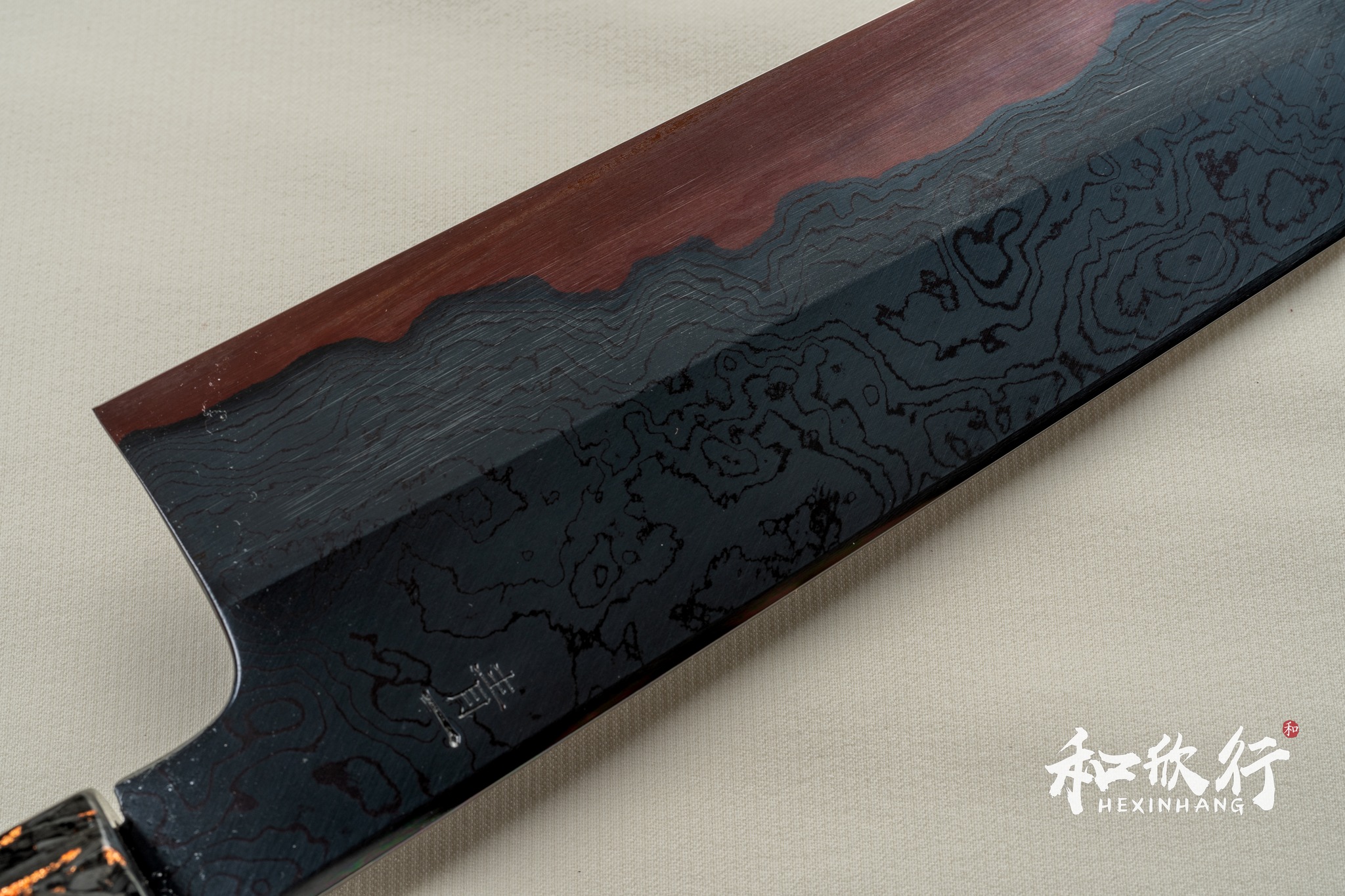 馬場刃物景清Baba-Hamono Kagekiyo 褐返青一鋼墨流和牛刀240MM